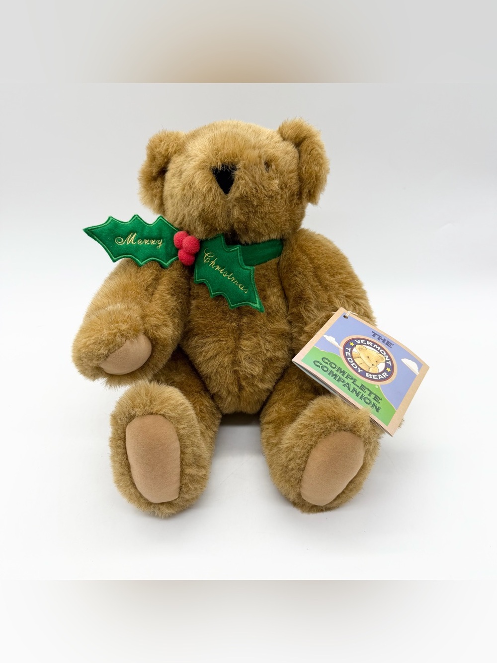 The Vermont Teddy Bear Company  Merry Christmas Jointed Posable 16” Plush Bear